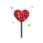 Heart Love Lollipop Sweet Food Flat Design Icon  Illustrat Stock Photo