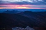 View Of The Blue Ridge Mountains During Fall Season Stock Photo