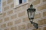 Old Fashioned Street Lamp On A Building In Prague Stock Photo