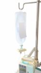 Infusion Bottle With Blank Label On White Background Stock Photo