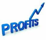 Blue Profit Word Shows Income Earned Stock Photo