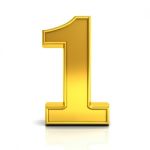 3d Gold Number One Stock Photo