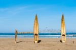 Traditional Peruvian Small Reed Boats (caballitos De Totora), St Stock Photo