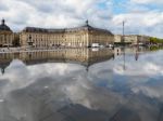 Miroir D'eau At Place De La Bourse In Bordeaux Stock Photo