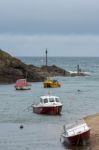 Boats In Bude Harbour Stock Photo