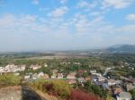 Mountain Panorama, Landscape And Buildings   Stock Photo