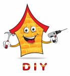 Diy House Means Do It Yourself And Building Stock Photo