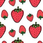 Strawberry Fruit Pattern Background Stock Photo