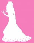 White silhouette bride standing Stock Photo