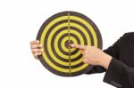 Business Target, Hand Aiming Or Pointing Stock Photo