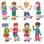 Set Of Cute Cartoon Kids Stock Photo