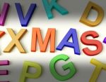 Xmas Written In Kids Letters Stock Photo