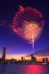 Seoul International Fireworks Festival In Korea Stock Photo