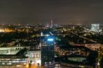 Scenic Of Hamburg Night Cityscape Stock Photo