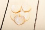 Heart Shaped Shortbread Valentine Cookies Stock Photo