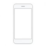 Mockup Phone White Color Front View On White Background Stock Photo