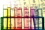 Chemical Reagents And Periodic Table Stock Photo