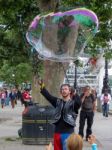 Bubblemaker On The Southbank Stock Photo