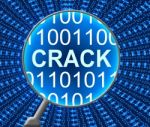 Computer Crack Shows Cracking Monitor And Computing Stock Photo