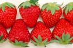 Fresh Organic Strawberry Over White Wood Stock Photo