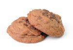 Cookies With Chocolate On A White Background Stock Photo