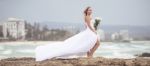 Bride At Snapper Rock Beach In New South Wales Stock Photo