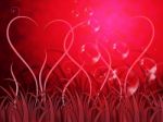 Grass Heart Background Shows Loving Spring Or Beautiful Landscap Stock Photo