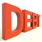 Debt Word In Red Stock Photo