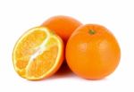 Orange Fruit Isolated On The White Background Stock Photo