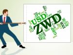 Zwd Currency Represents Zimbabwe Dollars And Coin Stock Photo