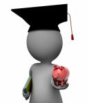 Education Savings Shows Piggy Bank And Rich 3d Rendering Stock Photo