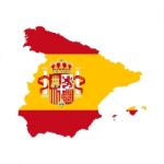 Spain Map With Spain Flag Inside Stock Photo