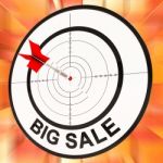 Big Sale Shows Discount And Cheap Pricing Stock Photo