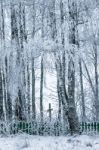 Old Cemetery At Abandoned  Village Stock Photo