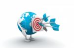 Global And Dart For Business Concept Stock Photo