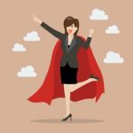 Business Woman Superhero Stock Photo