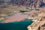 Colorado River Joins Lake Mead Stock Photo