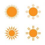 Sun Icon Set Stock Photo