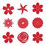 Icon Set Of Flower Stock Photo