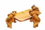 Elephant Wood Carving,furniture Wood Carving On White Background Stock Photo