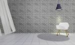 Loft And Simple Living Room With Chair And Wall Background-3d Re Stock Photo