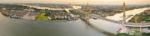 Panorama View Of Bhumibol Bridge Crossing Chaopraya River  Important Transportation Landmark In Bangkok Thailand Capital Stock Photo