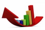 Growing Bar Chart With Arrow Stock Photo