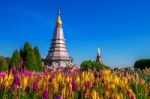 Landmark Pagoda In Doi Inthanon National Park At Chiang Mai, Thailand Stock Photo