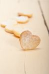 Heart Shaped Shortbread Valentine Cookies Stock Photo