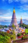 Landmark Pagoda In Doi Inthanon National Park At Chiang Mai, Thailand Stock Photo