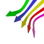 Multicolored Down Arrows Stock Photo