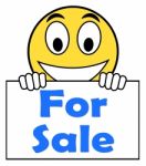 For Sale On Sign Means Purchasable Available To Buy Or On Offer Stock Photo