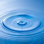 Water Drop Impact With Water Surface, Causing Rings On The Surface Stock Photo