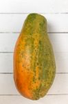 Fresh Tropical Papaya Fruit Isolated On A White Background Stock Photo